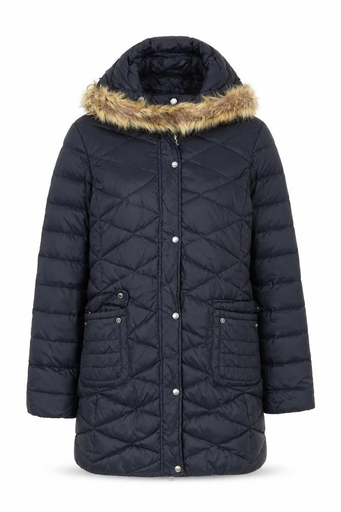 Front view of TOG24 Women's Black Puffer Coat, size 12