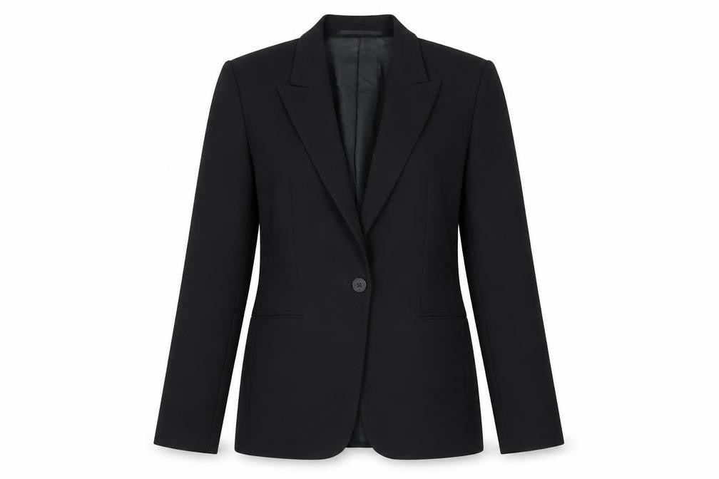 Front view of Per Una Women's Black Blazer, size 12, Business Chic