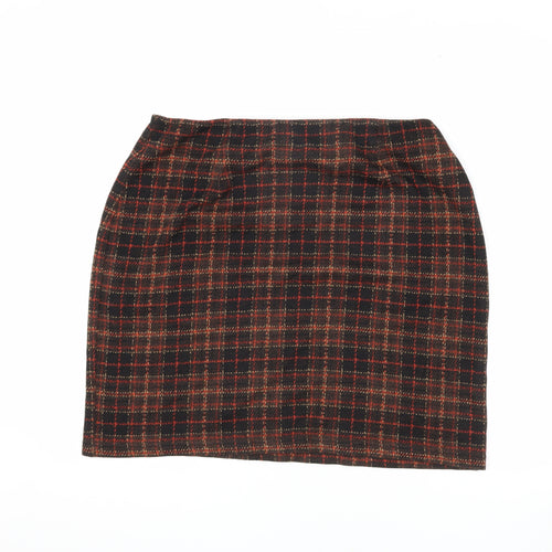 Marks and Spencer Women's Multicoloured Check Pencil Skirt, Size 16