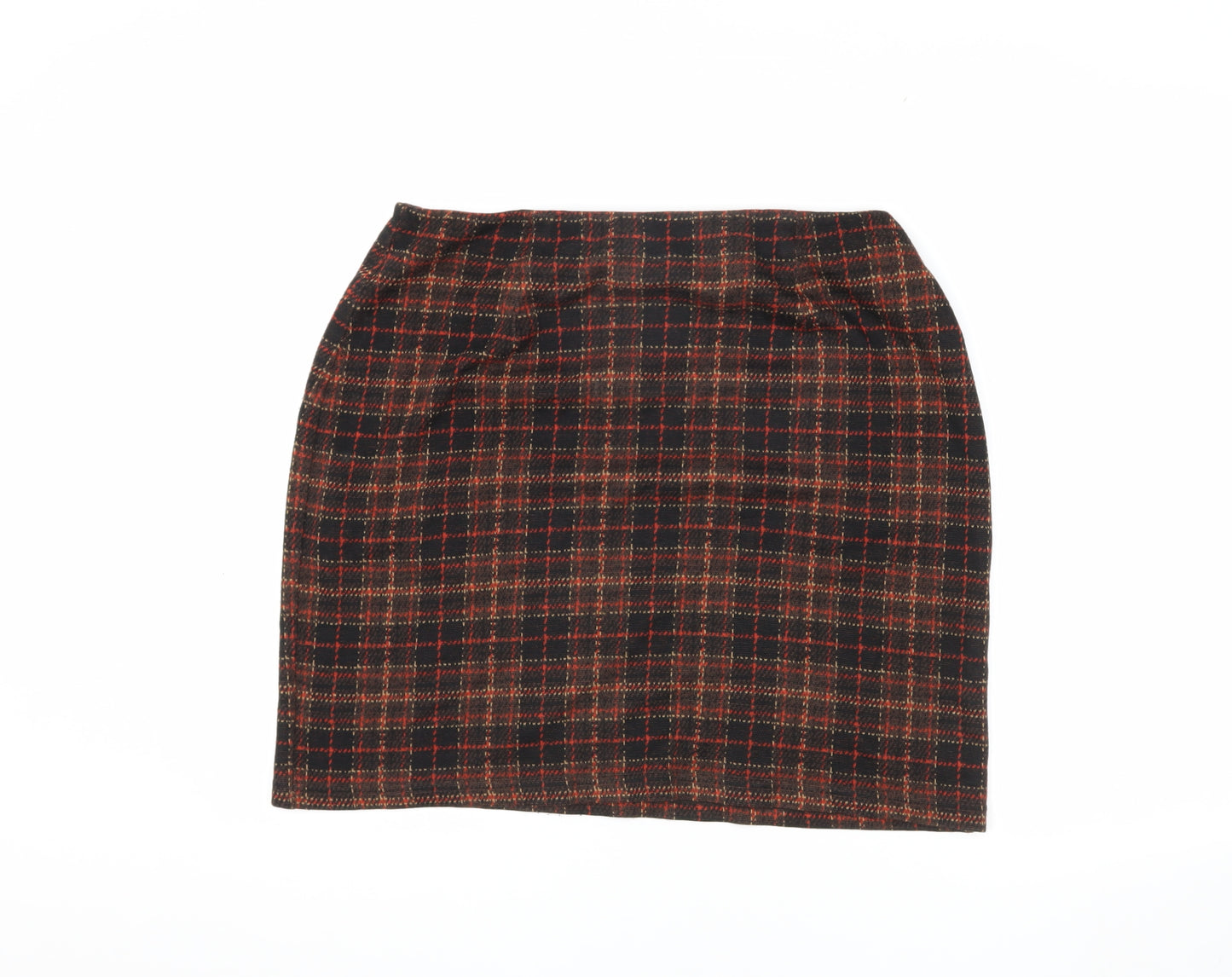 Marks and Spencer Women's Multicoloured Check Pencil Skirt, Size 16