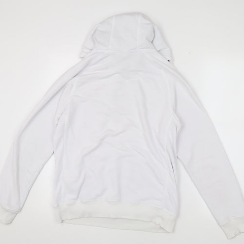 Hummel Men's White Pullover Hoodie, Size S, Logo Accent