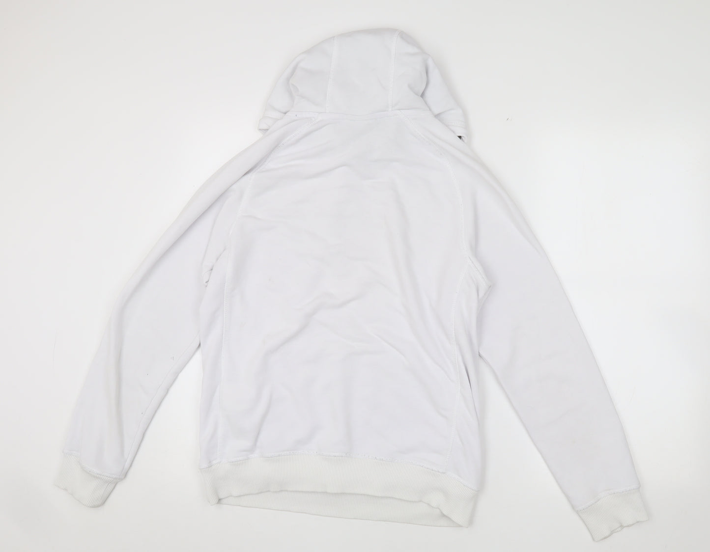 Hummel Men's White Pullover Hoodie, Size S, Logo Accent