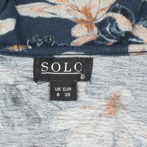 SOLO Women's Blue Floral Long Sleeve Dress, Size 8