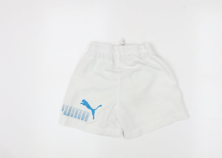 Puma Boys' White Athletic Shorts, Size 8, Quick Dry Activewear