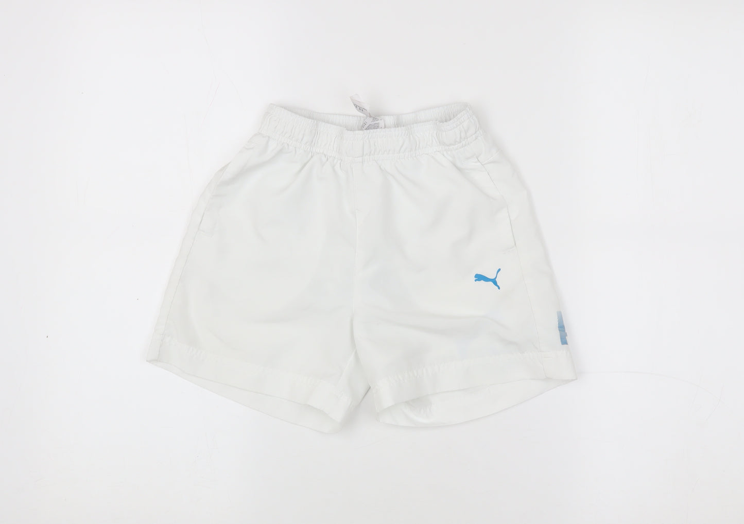 Puma Boys' White Athletic Shorts, Size 8, Quick Dry Activewear