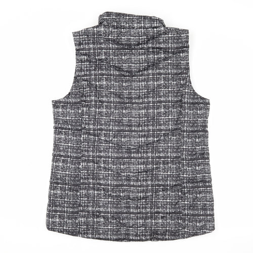 Lands' End Women's Black Check Puffer Waistcoat, L Tall