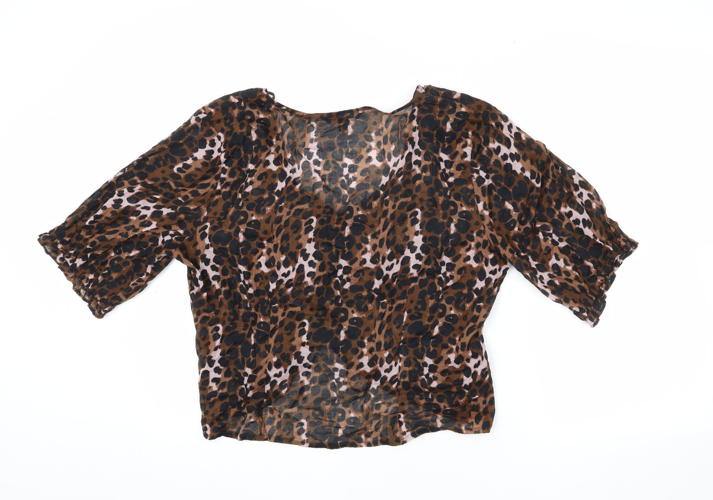 Next Women's Brown Animal Print Top Size 16