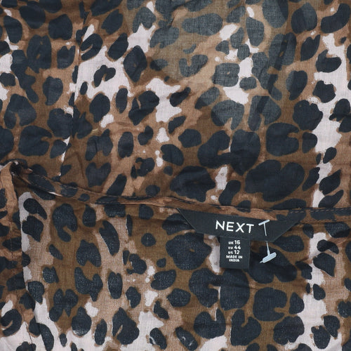 Next Women's Brown Animal Print Top Size 16