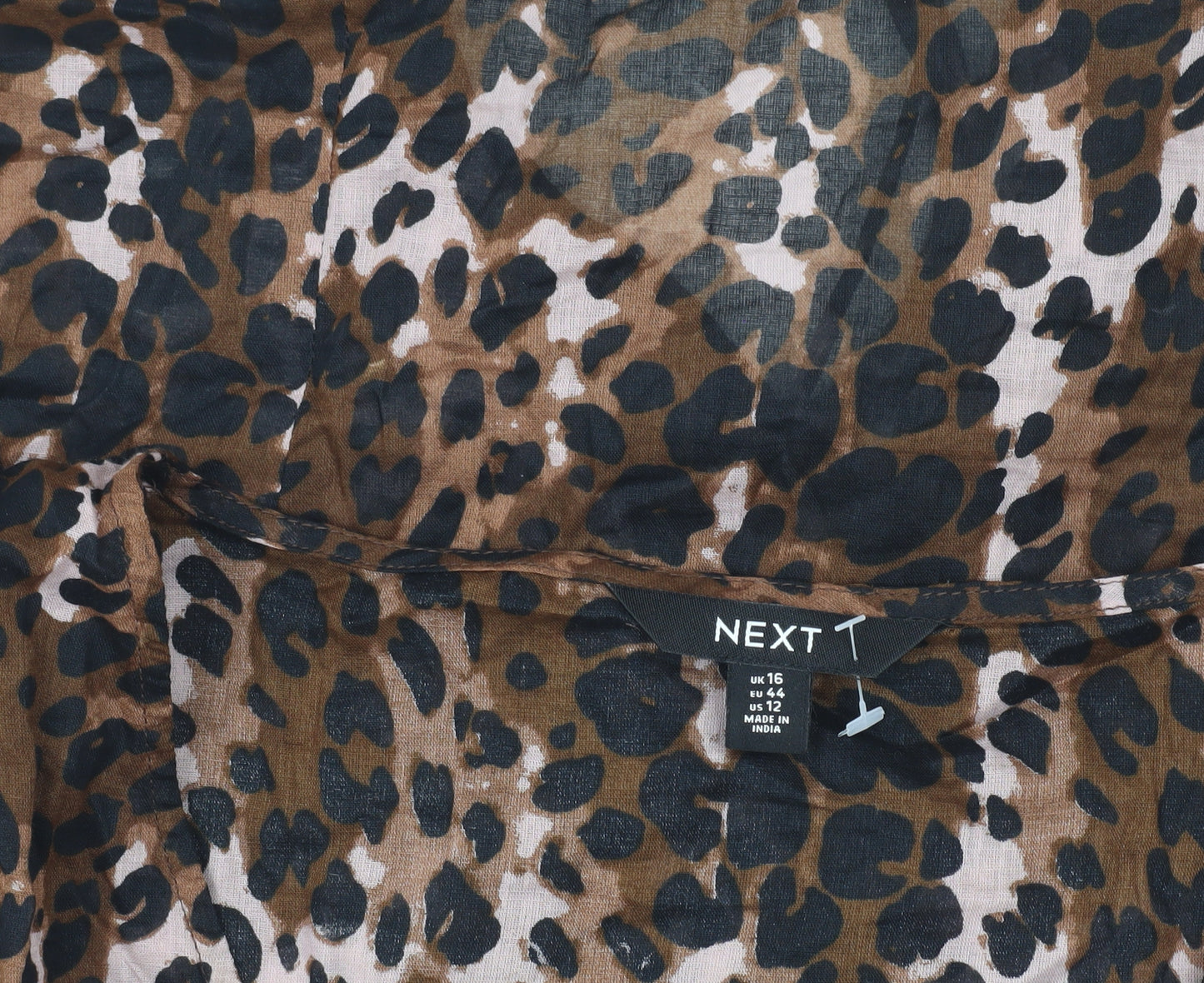 Next Women's Brown Animal Print Top Size 16