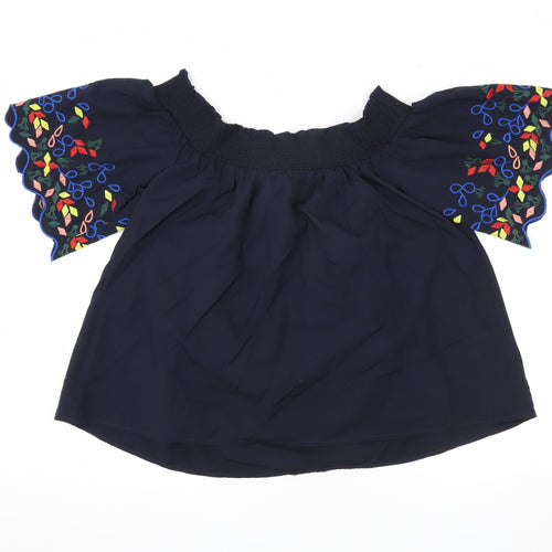 Marks and Spencer Women's Blue Off Shoulder Top, Size 14