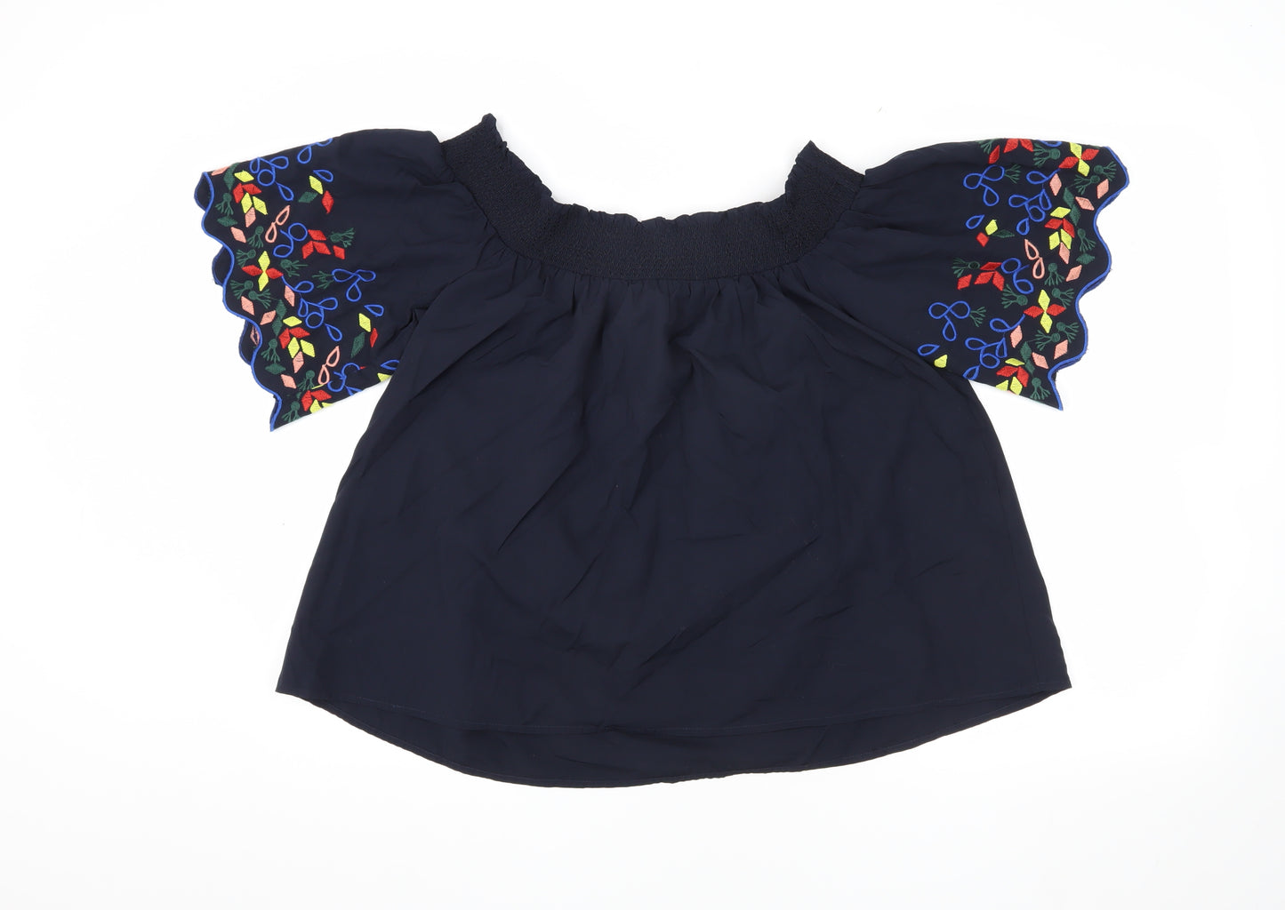 Marks and Spencer Women's Blue Off Shoulder Top, Size 14