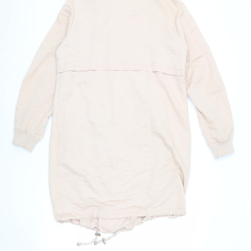 New Look Women's Beige Long Bomber Jacket Size 10