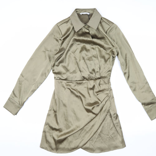 Stradivarius Women's Beige Shirt Dress Size 8