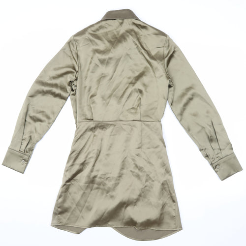 Stradivarius Women's Beige Shirt Dress Size 8
