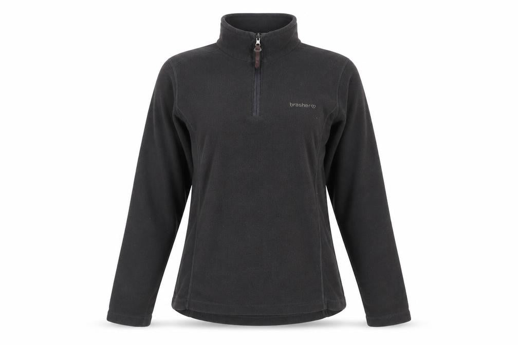 Front view of Brasher Women's Black Pullover Sweatshirt, size 10