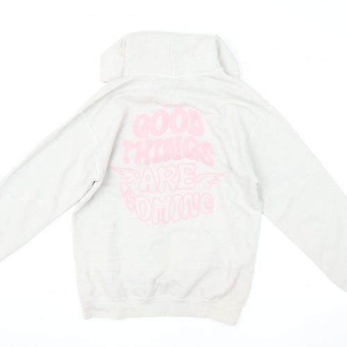 Girl Knows All Women's White XS Pullover Hoodie