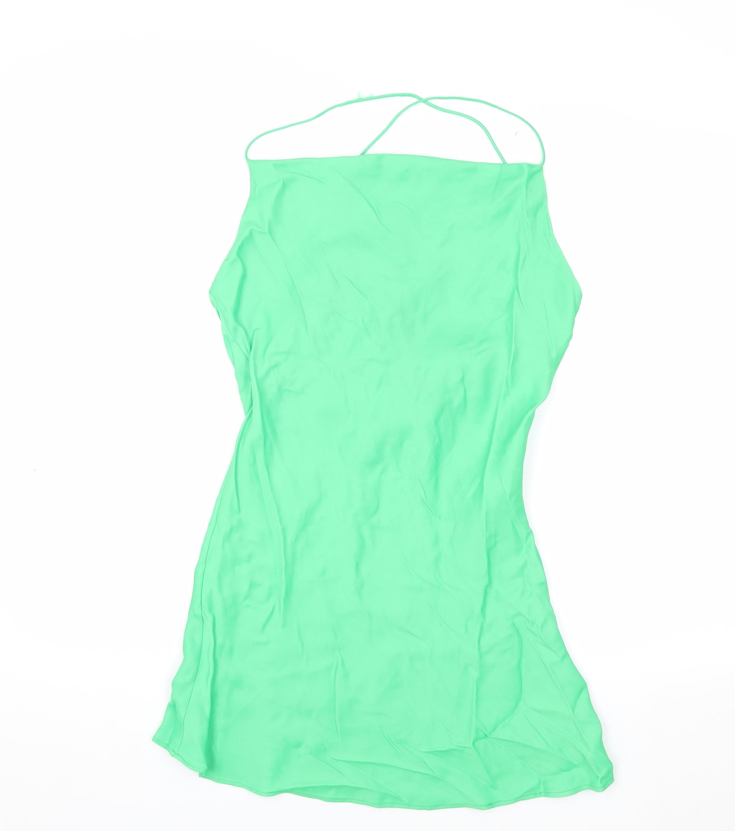 Zara Women's Green Slip Dress, Size S
