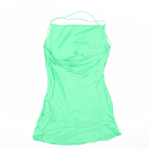 Zara Women's Green Slip Dress, Size S