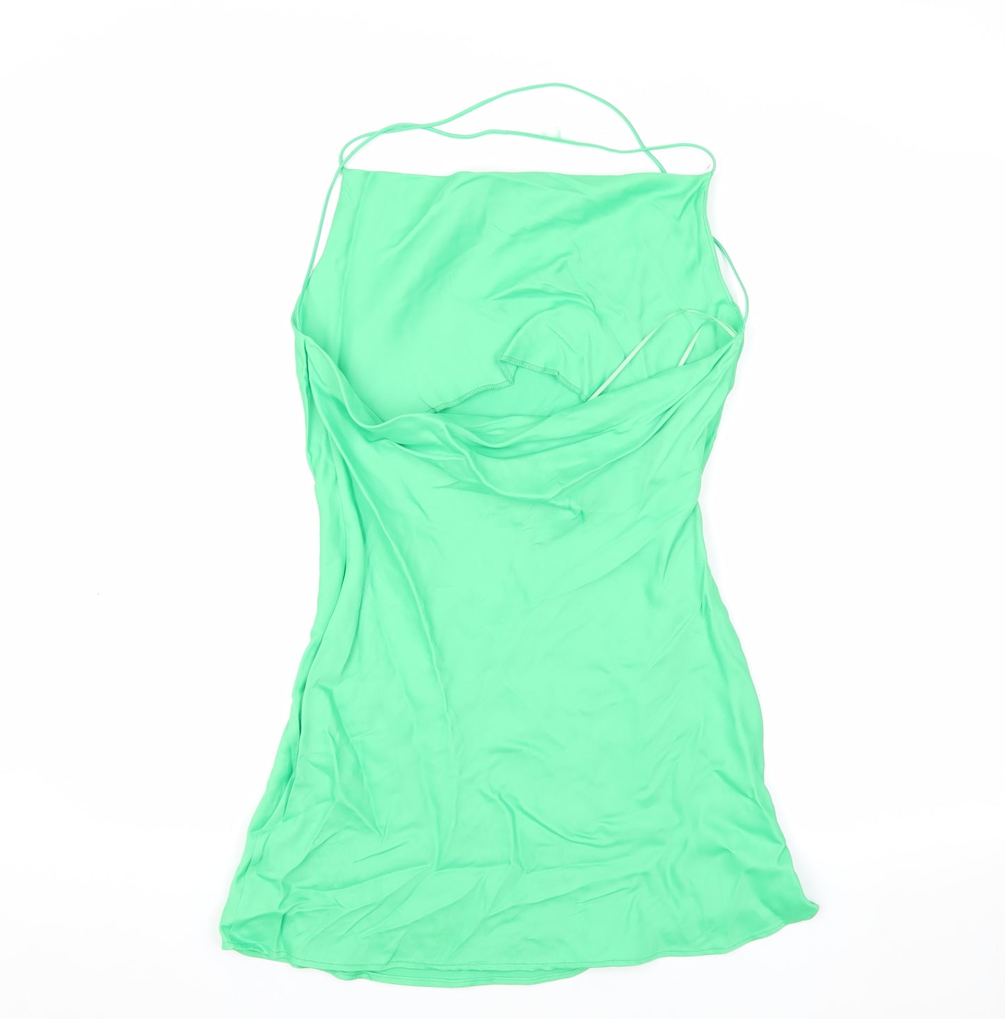 Zara Women's Green Slip Dress, Size S