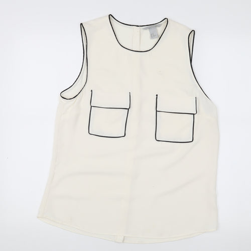H&M Women's White Sleeveless Blouse Size 12