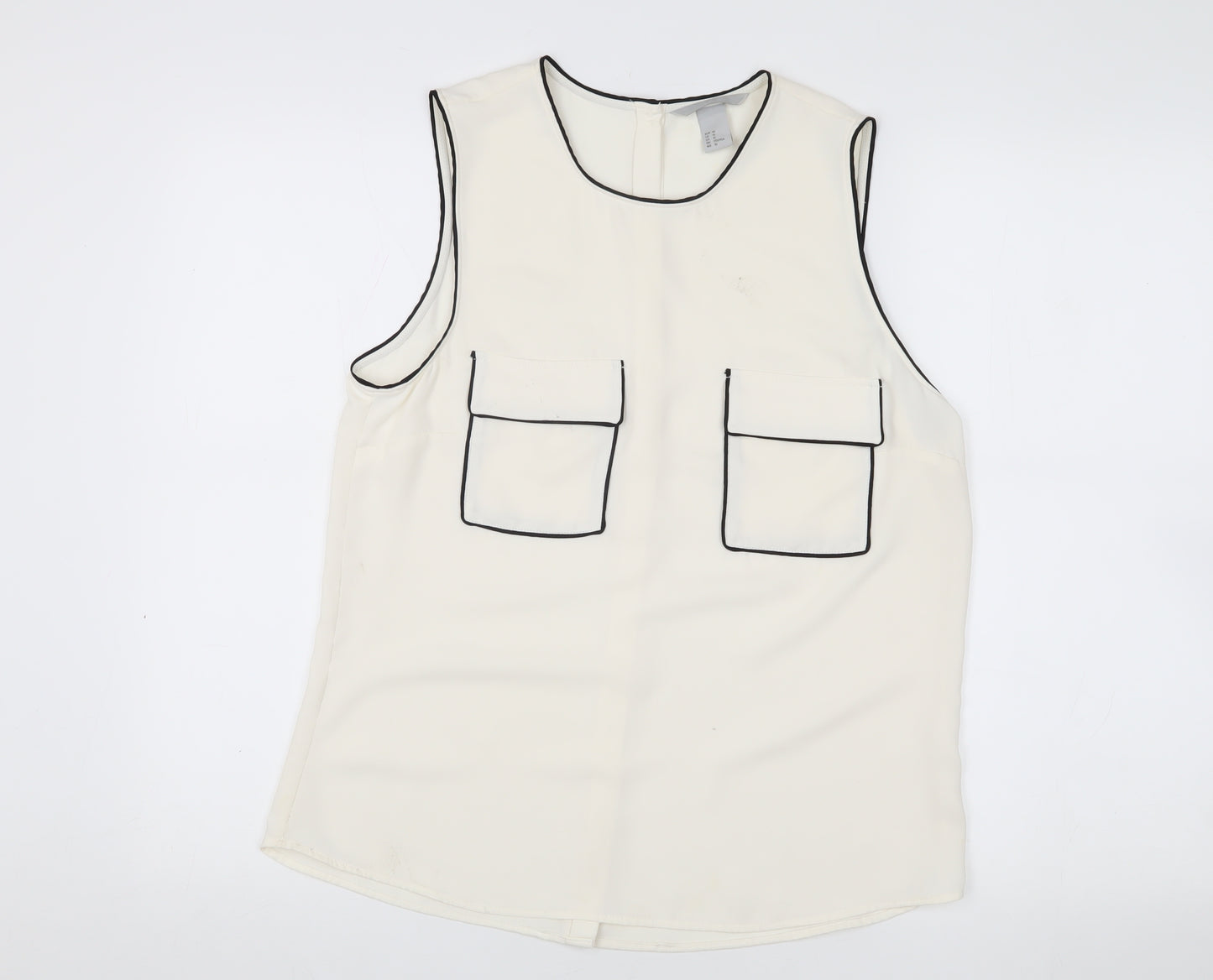 H&M Women's White Sleeveless Blouse Size 12
