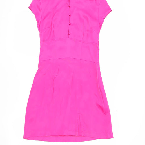 Zara Women's Pink Short Dress Size S, High Neck