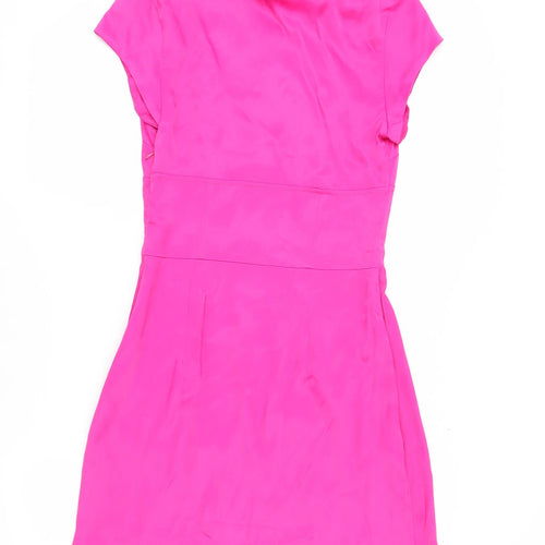 Zara Women's Pink Short Dress Size S, High Neck
