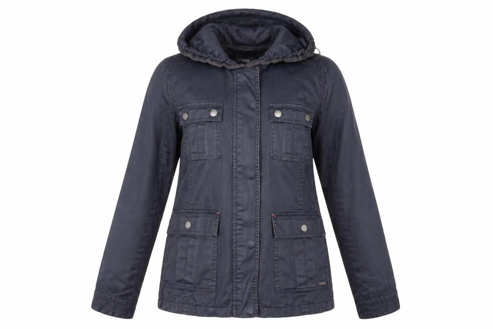 Front view of White Stuff Women's Blue Parka Jacket, size 8