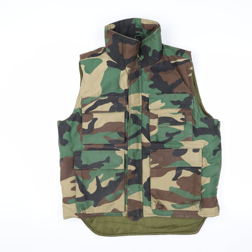 Men's Camouflage Waistcoat S with Zipped Pockets