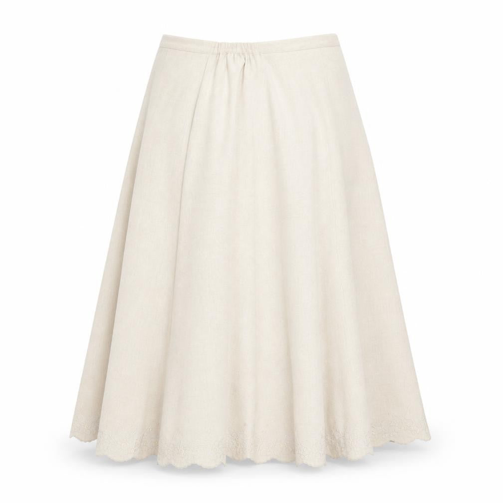 Front view of Eastex Women's Beige Skirt, size 10, Classic Elegance