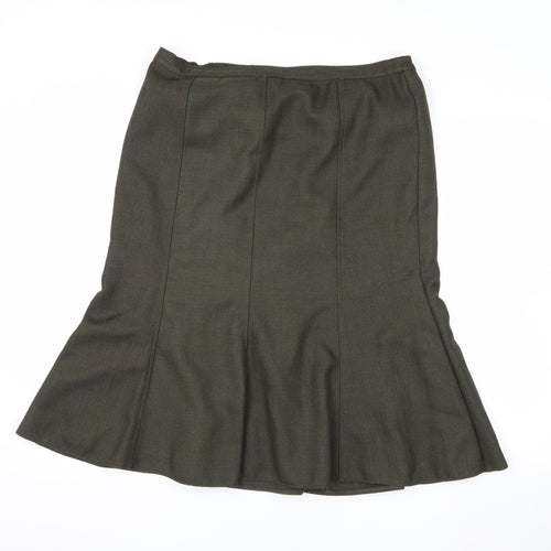 EWM Women's Grey Trumpet Midi Skirt 14