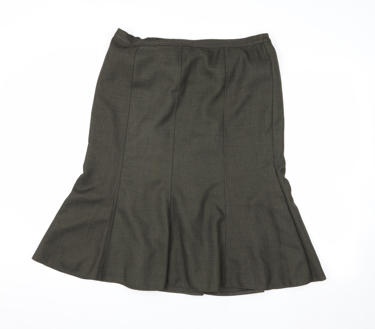 EWM Women's Grey Trumpet Midi Skirt 14