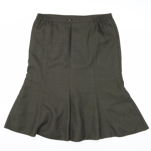 EWM Women's Grey Trumpet Midi Skirt 14