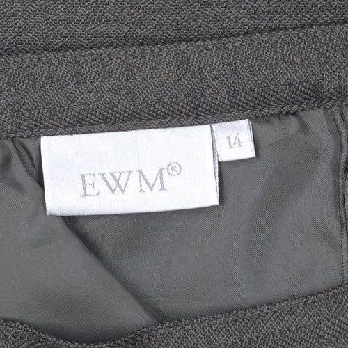 EWM Women's Grey Trumpet Midi Skirt 14