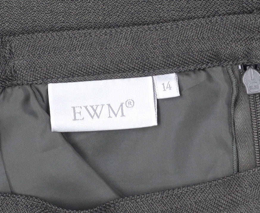 EWM Women's Grey Trumpet Midi Skirt 14