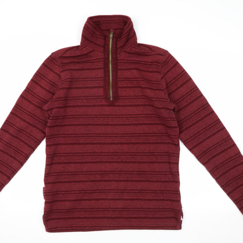 Mountain Warehouse Men's Red Striped 1/4 Zip Sweatshirt S