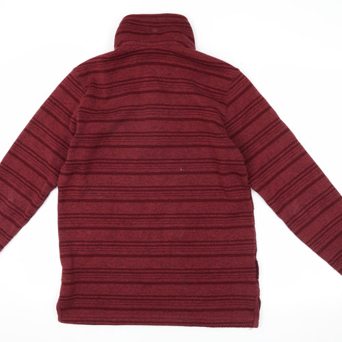 Mountain Warehouse Men's Red Striped 1/4 Zip Sweatshirt S