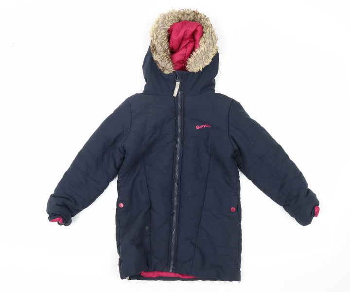 Bench Girls Blue Puffer Jacket, 5-6 Years, Hooded and Lined