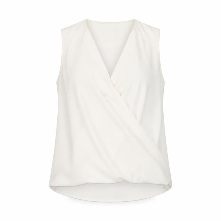 Mango Women's Ivory Wrap Blouse, Size S, Casual Wear