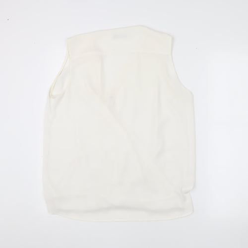 Mango Women's Ivory Wrap Blouse, Size S, Casual Wear