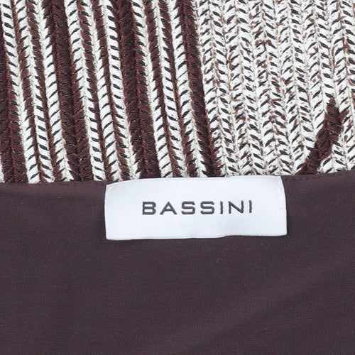 Bassini Women's Brown Geometric Knit Top XL