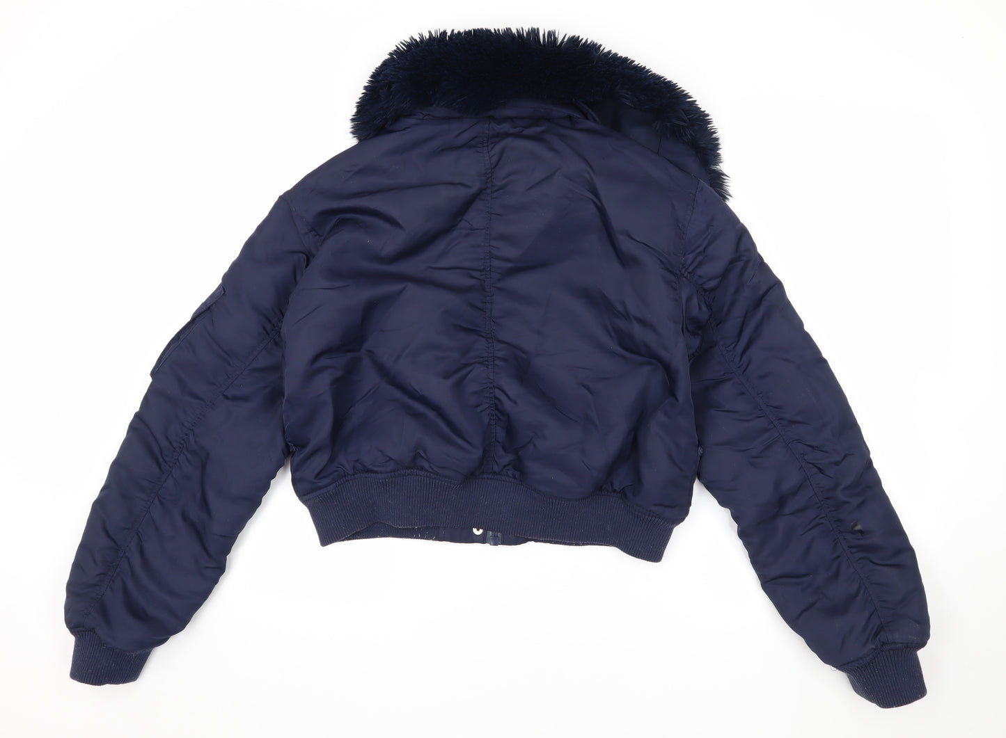 Urban Outfitters Women's Blue Bomber Jacket L