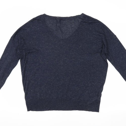 Promod Women's Blue V-Neck Pullover Jumper Size 10