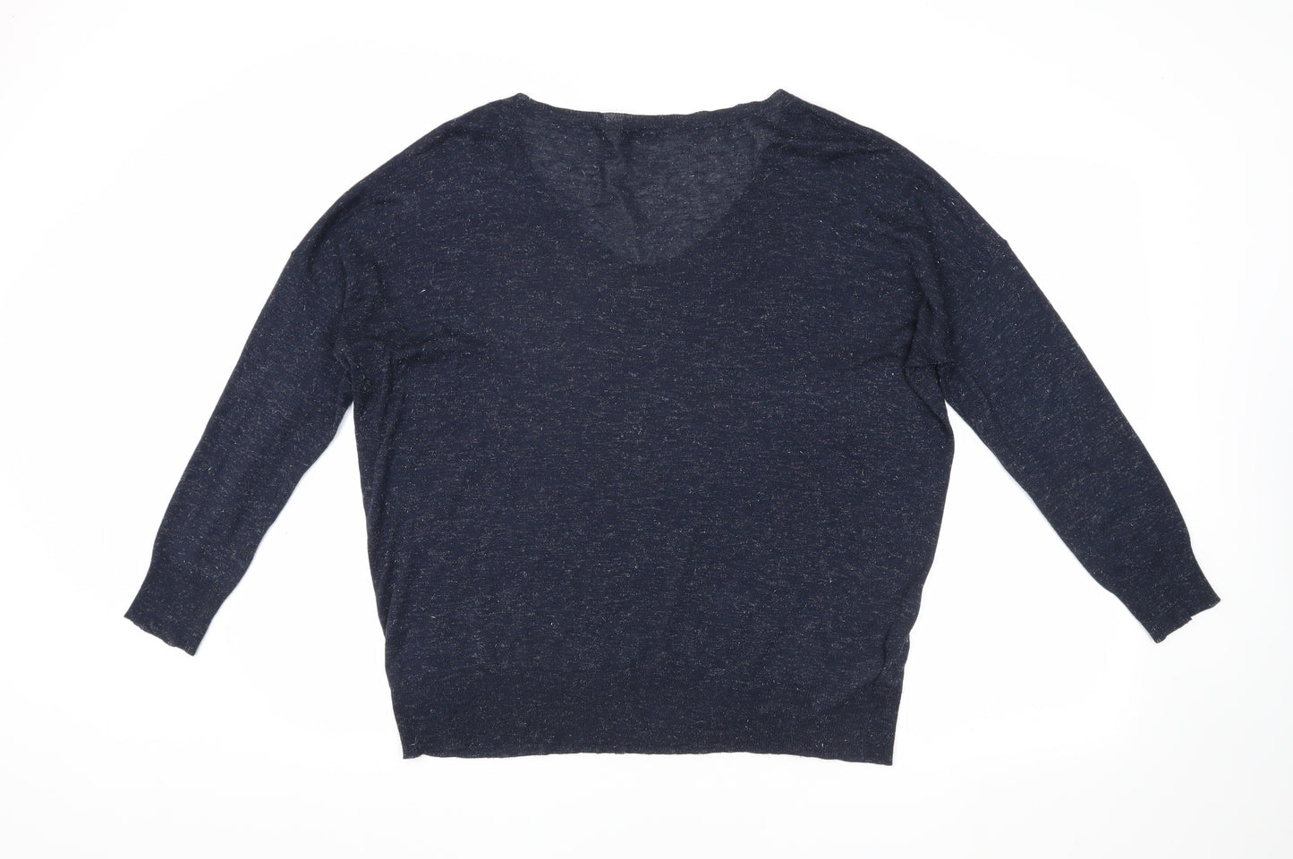 Promod Women's Blue V-Neck Pullover Jumper Size 10