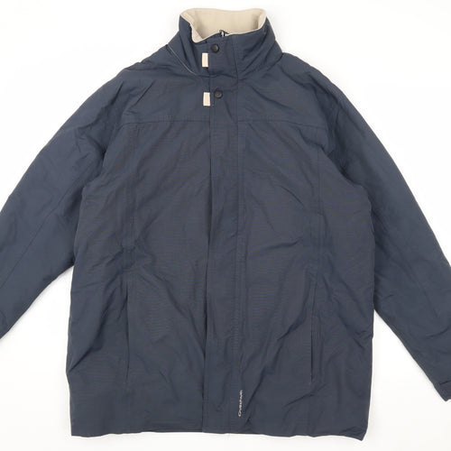 Quechua Men's Blue Regular Fit Mid-Length Jacket