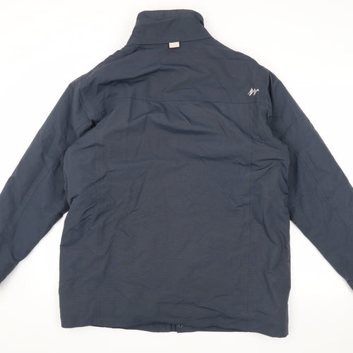 Quechua Men's Blue Regular Fit Mid-Length Jacket