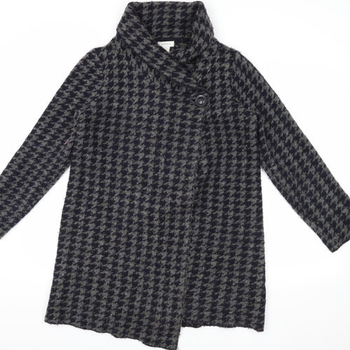 Kenar Women's Black & Grey Houndstooth Cape L
