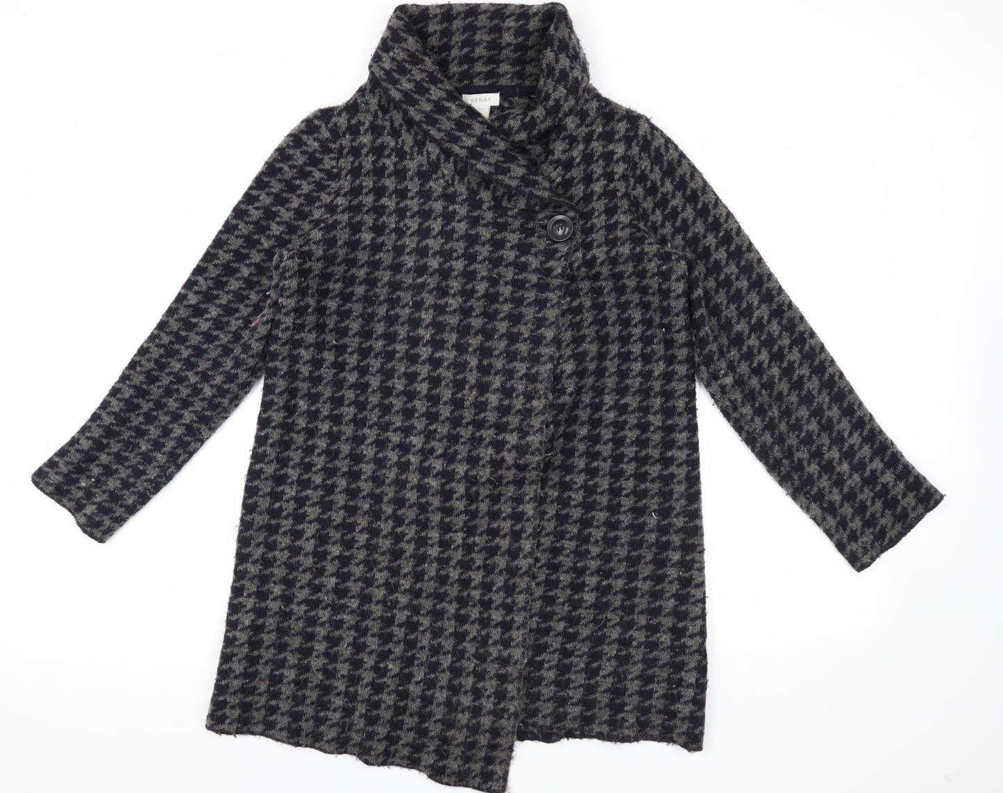 Kenar Women's Black & Grey Houndstooth Cape L