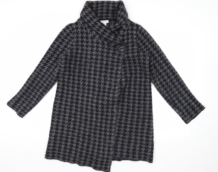 Kenar Women's Black & Grey Houndstooth Cape L