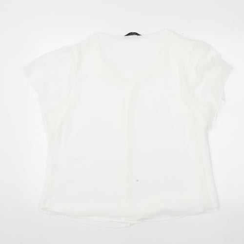 Emreco Women's White V-Neck Blouse Size 16